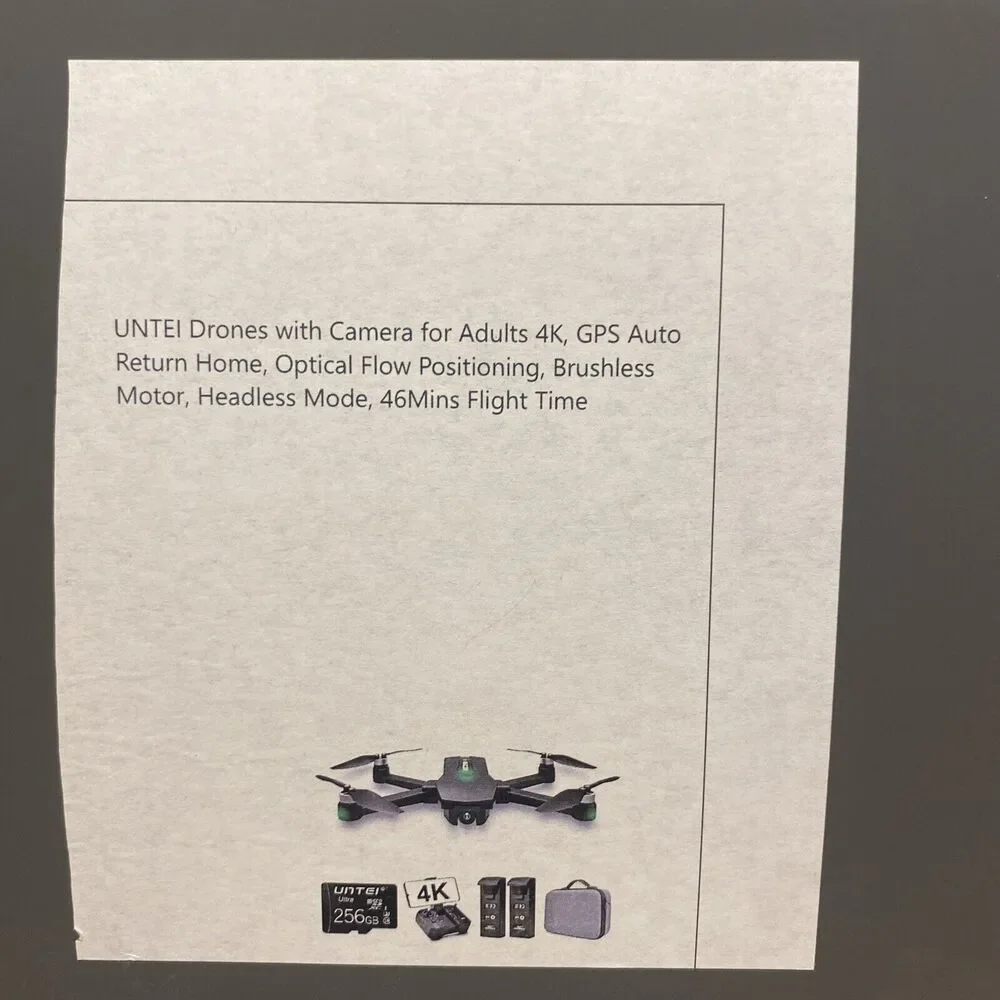 UNTEI Drones with Camera for Adults 4K GPS Auto Return Home EC20-V3 - Black
